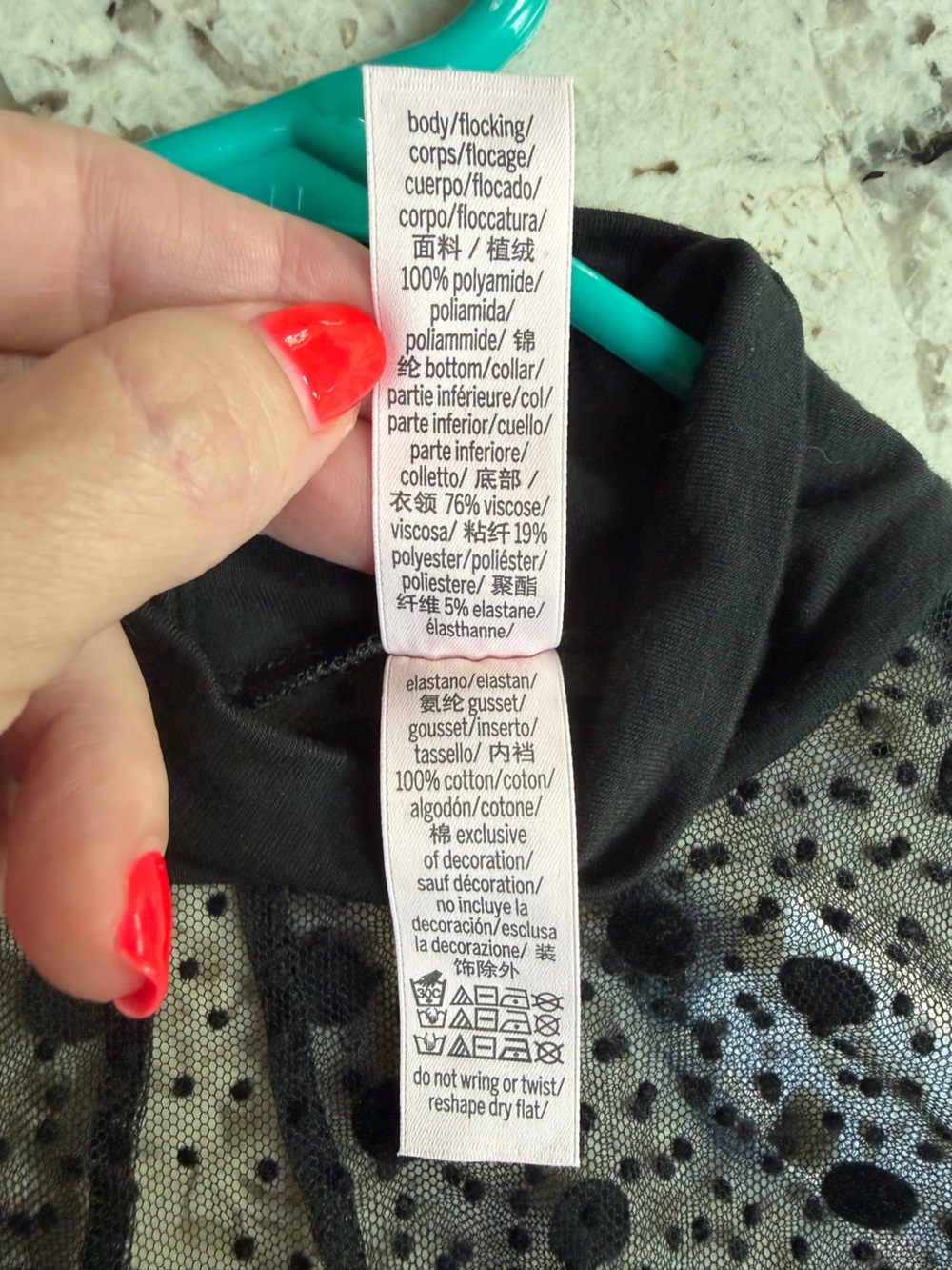 Victoria's Secret Black Sheer Polka Dot Long Sleeve mock neck Bodysuit Sexy S - Picture 4 of 4